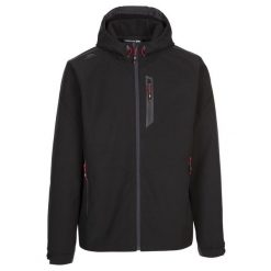 Kurtka Soft Shell Męska Marlon. Czarne kurtki męskie Trespass, m, bez wzorów, z softshellu, sportowe, bez kaptura. Za 296.99 zł.