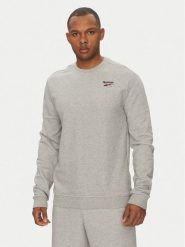 Reebok Bluza Logo Crew 100221789 Szary Regular Fit. Szare bluzy męskie Reebok, m, bez wzorów, z syntetyku, bez kaptura. Za 129.99 zł.
