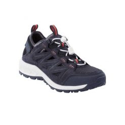 Damskie Skórzane Buty Sportowe Woodland 2 Hybrid Low. Niebieskie obuwie sportowe damskie Jack Wolfskin, bez wzorów, z materiału. Za 502.05 zł.
