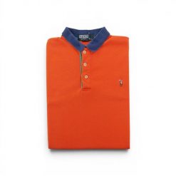Second life - Ralph Lauren koszulka męska vintage krótkie rękawy - Stan dobry. Brązowe koszulki polo męskie Ralph Lauren, l, bez wzorów, z materiału, bez kołnierzyka, bez ramiączek, na golfa. Za 97.94 zł.