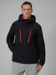 4F Kurtka przejściowa membrana 8000 męska - czarna L. Czarne kurtki męskie 4f, l, bez wzorów, z materiału, bez kaptura. Za 499.99 zł.