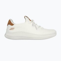Buty męskie SKECHERS Bobs Sport Geo City Dapper. Białe buty sportowe męskie Skechers, bez zapięcia, na fitness i siłownię. Za 209.99 zł.
