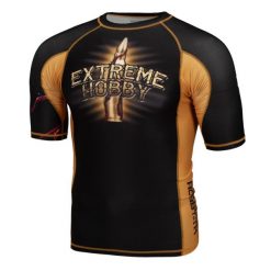 Koszulka Męska Rashguard MMA na Siłownię EXTREME HOBBY SANTA MUERTE. Czarne koszulki sportowe męskie EXTREME HOBBY, l, bez wzorów, z bawełny, bez kołnierzyka, bez ramiączek, do biegania. Za 199.00 zł.