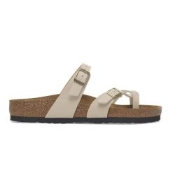 Kapcie Birkenstock Mayari, Birko Flor Damskie. Brązowe kapcie damskie Birkenstock, bez wzorów, z gumy. Za 393.30 zł.