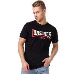 Koszulka Lonsdale Two Tone. Czarne koszulki sportowe męskie Lonsdale, bez wzorów, z bawełny, bez kołnierzyka, bez ramiączek. Za 111.90 zł.