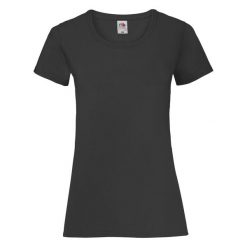 Damski t-shirt Fruit Of The Loom Valueweight w kolorze czarnym. Czarne t-shirty damskie Fruit of the Loom, s, bez wzorów, z bawełny, klasyczne, bez kołnierzyka. Za 125.99 zł.