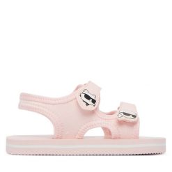 Sandały KARL LAGERFELD. Czerwone sandały dziewczęce KARL LAGERFELD, bez zapięcia. Za 132.99 zł.