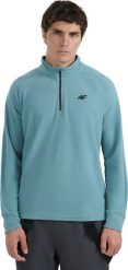 Bluza polarowa męska 4F M065 zielona 4FWAW25UFLEM065 46S M. Zielone bluzy męskie 4f, m, bez wzorów, z polaru, bez kaptura. Za 151.27 zł.