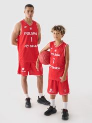 4F Koszulka reprezentacyjna dziecięca 4F x PZKOSZ 2024 - SOCHAN - czerwona 146/152 (10-12 lat). Czerwone t-shirty dla chłopców 4f, bez wzorów, z dzianiny, bez ramiączek. Za 169.99 zł.