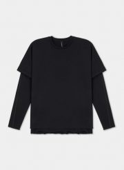 CZARNA BLUZA M21WF-2B-003-C. Czarne bluzy męskie Pako Lorente, m, bez wzorów, z bawełny, bez kaptura. Za 69.99 zł.