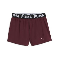 Damskie szorty z dzianiny 3" PUMA STRONG PUMA Ruby Shimmer Red. Czerwone obuwie sportowe damskie Puma, bez wzorów, z dzianiny, na fitness i siłownię. Za 129.00 zł.