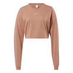 Bluza sportowa damska Reebok H49247. Brązowe bluzy damskie Reebok, l, bez wzorów, z bawełny, bez kaptura. Za 127.00 zł.