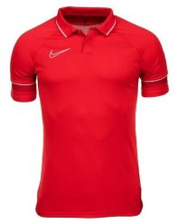 Koszulka Mężczyzna Nike Academy 21 czerwony. Białe koszulki polo męskie Nike, m, bez wzorów, z materiału, bez ramiączek. Za 114.25 zł.