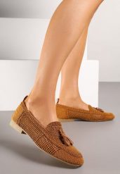 Brązowe Mokasyny z Siateczki z Frędzlami Adenda. Brązowe mokasyny damskie Renee, eleganckie. Za 69.99 zł.