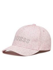 Guess Czapka z daszkiem J5RZ38 WO080 Różowy. Czerwone czapki dla dzieci Guess, z aplikacjami, z bawełny. Za 89.99 zł.