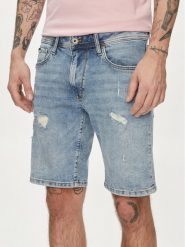 Pepe Jeans Szorty jeansowe Taper Short PM801084RH2 Niebieski Regular Fit. Niebieskie szorty męskie Pepe Jeans, m, bez wzorów, z bawełny. Za 349.99 zł.
