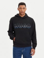HUGO Bluza Nogudi 50549151 Czarny Regular Fit. Czarne bluzy męskie Hugo, m, bez wzorów, z bawełny, bez kaptura. Za 479.99 zł.