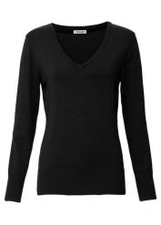 Sweter z cienkiej dzianiny. Zielone swetry damskie bonprix, bez wzorów, z bawełny, casualowe, bez kołnierzyka, bez ramiączek, bez kaptura. Za 82.99 zł.