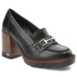 Czarne Półbuty CheBello Eleganckie Skórzane Buty Na Obcasie. Czarne półbuty damskie CheBello, na wiosnę, bez wzorów, ze skóry, biznesowe, bez obcasa, na obcasie, bez zapięcia. Za 489.00 zł.