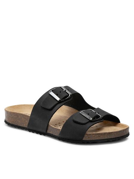 Geox Klapki D Brionia D35LSL 00032 C9999 Czarny. Czarne klapki damskie Geox, bez wzorów, z nubiku, bez obcasa. Za 254.99 zł.