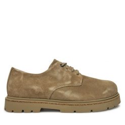 Półbuty Birkenstock. Brązowe półbuty na co dzień męskie Birkenstock, bez zapięcia. Za 449.99 zł.