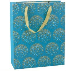 Torba Prezentowa Elegancka Złote Gwiazdki Niebieska 32 x 26 x 12 cm. Niebieskie torby i plecaki dziecięce LEAN. Za 8.46 zł.
