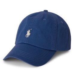 Czapka z daszkiem Polo Ralph Lauren. Niebieskie czapki i kapelusze damskie Polo Ralph Lauren, bez wzorów. Za 269.99 zł.