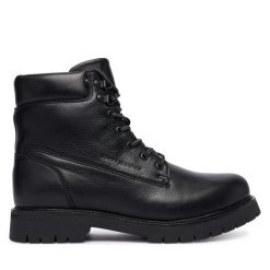Trapery Tommy Hilfiger. Czarne śniegowce i trapery męskie Tommy Hilfiger, bez zapięcia. Za 799.99 zł.