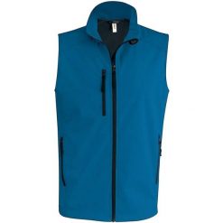 Kurtka puchowa bez rękawów Kariban Softshell. Niebieskie kurtki męskie KARIBAN, m, bez wzorów, z elastanu, eleganckie, bez kaptura. Za 241.50 zł.