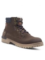 Mustang Trapery 4142-602 Brązowy. Brązowe śniegowce i trapery męskie Mustang, ze skóry, bez zapięcia. Za 359.99 zł.