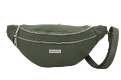 Saszetka skórzana nerka BARBERINI'S 985-38 zielona. Zielone torebki do ręki damskie Barberinis, bez wzorów, ze skóry, eleganckie, bez dodatków. Za 169.99 zł.