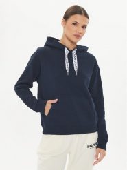 Tommy Jeans Bluza Logo Drawcord DW0DW17794 Granatowy Boxy Fit. Niebieskie bluzy damskie Tommy Jeans, xs, bez wzorów, z bawełny, bez kaptura. Za 319.99 zł.