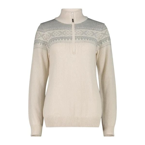 Damski sweter 1/2 zip CMP Wooltech. Białe swetry damskie CMP, na zimę, l, bez wzorów, z tkaniny, sportowe, bez kołnierzyka, bez ramiączek, bez kaptura. Za 342.50 zł.