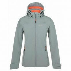 Damska kurtka softshell Kilpi RAVIA-W. Brązowe kurtki damskie Kilpi, na jesień, bez wzorów, z materiału, z kapturem. Za 227.00 zł.