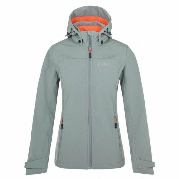Damska kurtka softshell Kilpi RAVIA-W. Brązowe kurtki damskie Kilpi, na jesień, bez wzorów, z materiału, z kapturem. Za 227.00 zł.