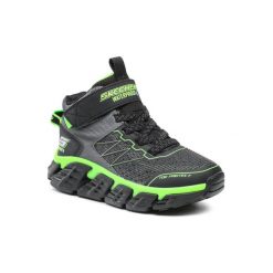Buty zimowe chłopięce, Tech-Grip - High-Surge. Czarne buty sportowe chłopięce Skechers, bez wzorów, bez zapięcia, trekkingowe. Za 249.99 zł.