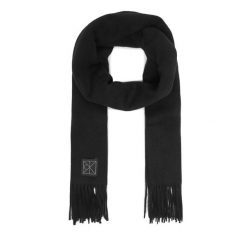 Szalik Calvin Klein. Czarne szaliki i chusty damskie Calvin Klein, bez wzorów. Za 349.99 zł.
