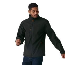 Męska Ocieplana Kurtka Soft Shell Thermogen. Czarne kurtki męskie Regatta, m, bez wzorów, sportowe, bez kaptura. Za 540.99 zł.