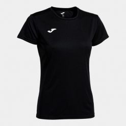 Koszulka do biegania damska Joma Combi z krótkim rękawem. Czarne koszulki sportowe damskie Joma, l, bez wzorów, sportowe, bez kołnierzyka. Za 59.99 zł.