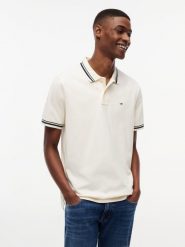 Tommy Jeans koszulka polo Mężczyźni Bawełna (100%) beżowy, M. Brązowe koszulki polo męskie Tommy Jeans, m, bez wzorów, z bawełny, bez kołnierzyka, bez ramiączek. Za 229.95 zł.