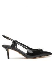 Marciano Guess Szpilki 5RGZ15 7287A Czarny. Czarne sandały damskie Marciano Guess, z aplikacjami, z lakierowanej skóry, bez obcasa, bez zapięcia. Za 749.99 zł.