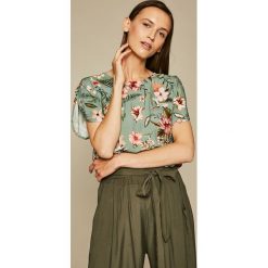 Medicine - Top Summer mix. Brązowe topy damskie MEDICINE, z tkaniny, z okrągłym kołnierzem, z krótkim rękawem. W wyprzedaży za 39.90 zł.