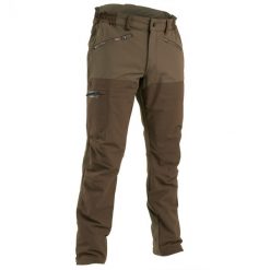 Spodnie outdoor Solognac 500 wzmocnione. Brązowe spodnie sportowe męskie SOLOGNAC, l, bez wzorów, z elastanu, outdoorowe. Za 199.99 zł.