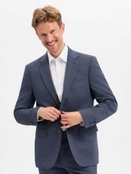 BOSS marynarka z zestawu modułowego z domieszką wełny owczej Mężczyźni Regular Fit niebieski, 110. Niebieskie marynarki męskie Boss, bez wzorów, z wełny, biznesowe. Za 1,399.95 zł.