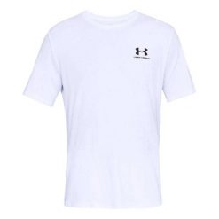 Męska Koszulka Sportowa. Białe koszulki sportowe męskie Under Armour, l, bez wzorów, bez kołnierzyka, bez ramiączek, trekkingowe. Za 143.99 zł.
