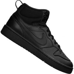 Czarne Buty Nike Court Borough Mid 2 Boot (GS) Jr BQ5440-001. Czarne obuwie sportowe damskie Nike, bez wzorów, z materiału, nike court. W wyprzedaży za 309.00 zł.