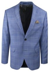 Ciemnoniebieska, Wełniana Marynarka w Kratę - MEN'SFIELD. Niebieskie marynarki męskie MEN'SFIELD, bez wzorów, z materiału, eleganckie. Za 675.00 zł.