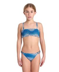 Strój kąpielowy dziewczęcy dwuczęściowy na basen plażę Arena Bikini. Niebieskie stroje kąpielowe dla dziewczynek Arena, bez wzorów, z materiału. Za 91.98 zł.