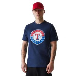 Koszulka Rangers Nos MLB Regular. Niebieskie koszulki sportowe męskie New Era, xl, bez wzorów, ze skóry, bez kołnierzyka, bez ramiączek. Za 126.50 zł.