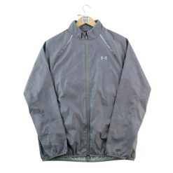 Second life - Kurtka męska Detale odblaskowe - Jak nowy. Szare kurtki męskie Under Armour, m, bez wzorów, eleganckie, bez kaptura. Za 177.76 zł.